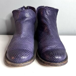 FELMINI Falling In Love Purple Women’s Ankle Boots, Zipper Back, Biker, Sz 37